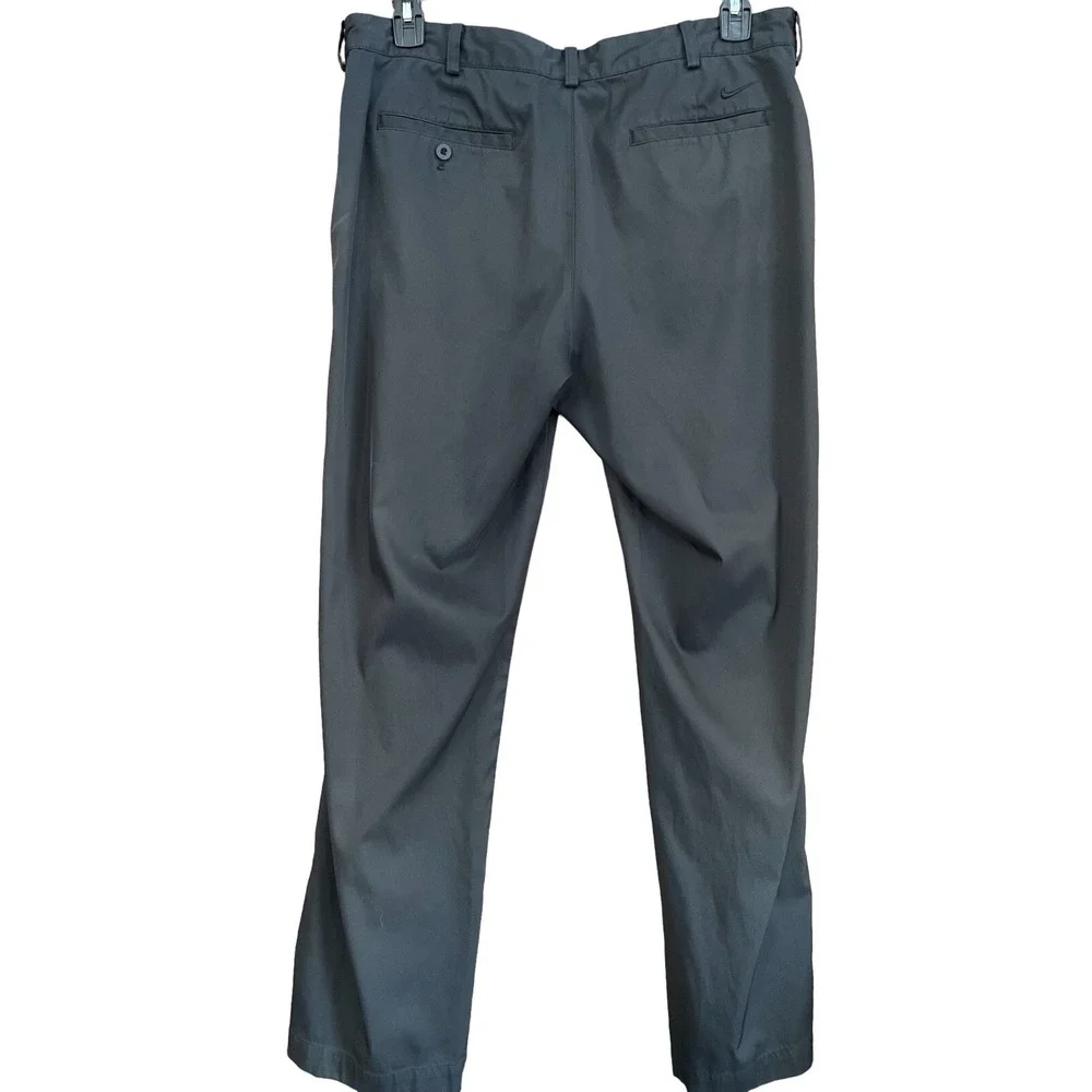 Nike Golf Pants Men's 36x32 Black Dri-FIT Flat Front Performance Stretch